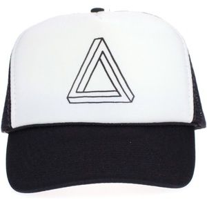 Mens Optical Illusion Triangle Pyramid Hipster Snap Back Cap Cotton Mesh Trucker